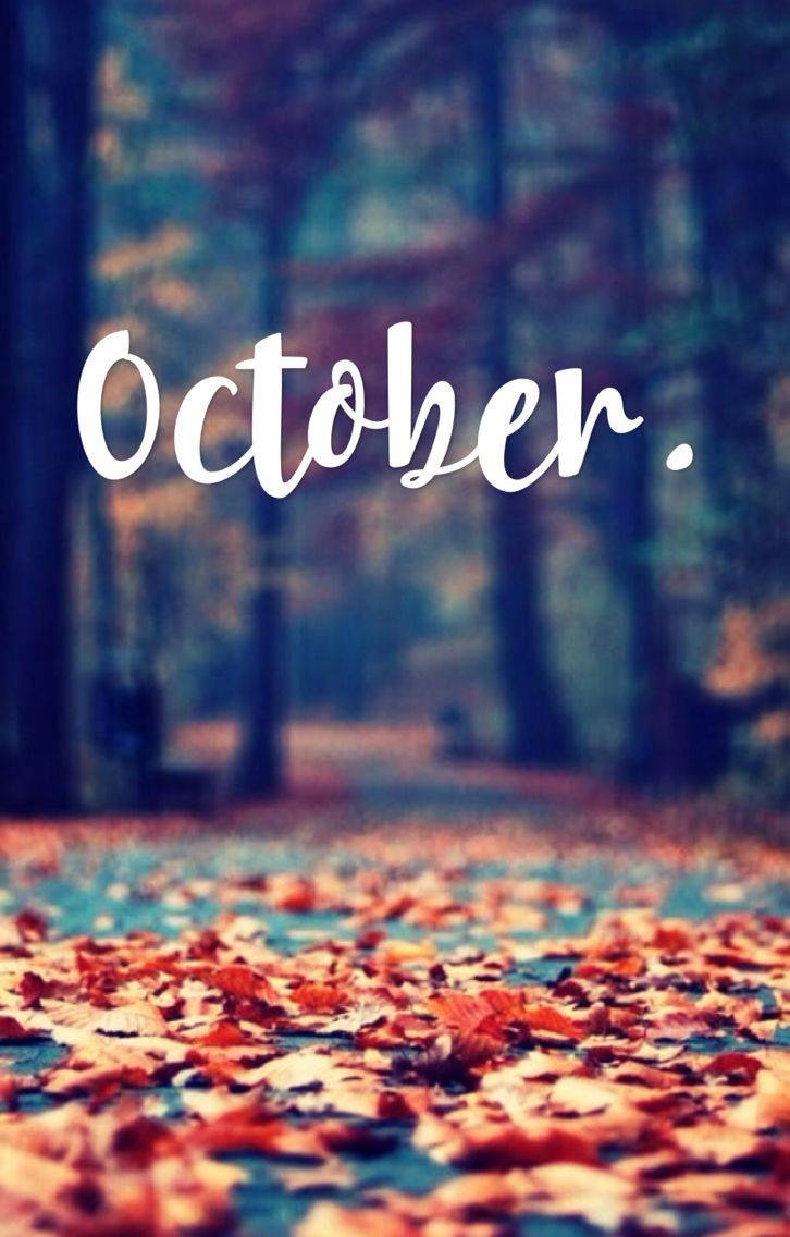 Fall October Text Forest Background