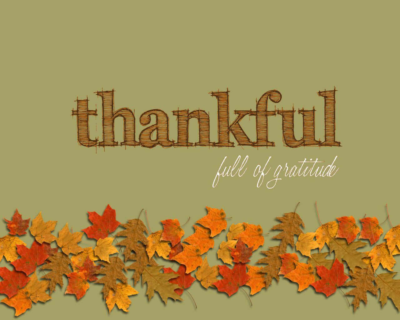 Fall Season Aesthetic Thankful Quote Background
