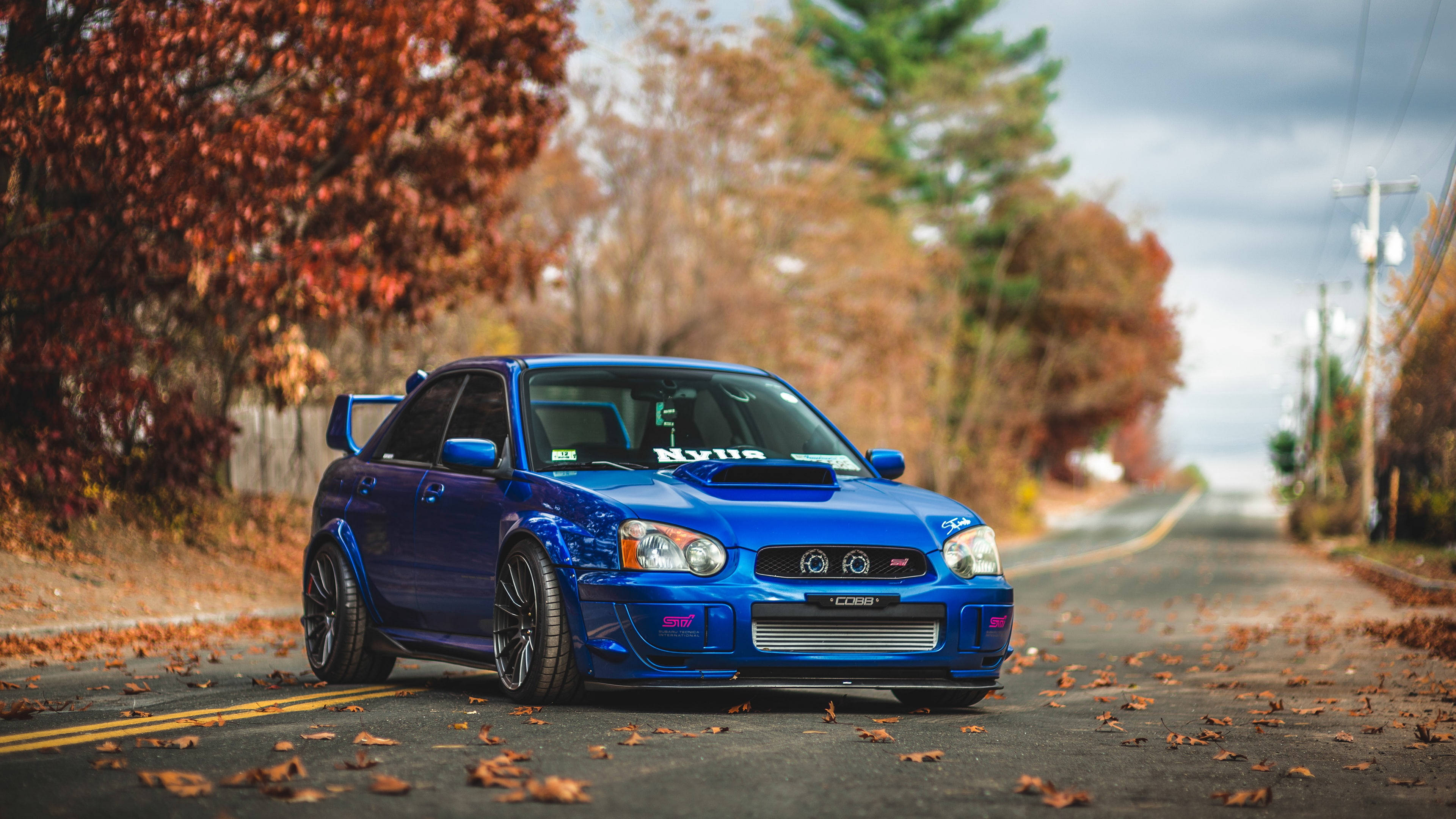 Fall Subaru Wrx Sti 4k Background