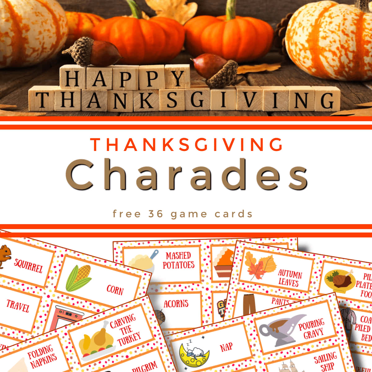 Fall Thanksgiving Charades Background