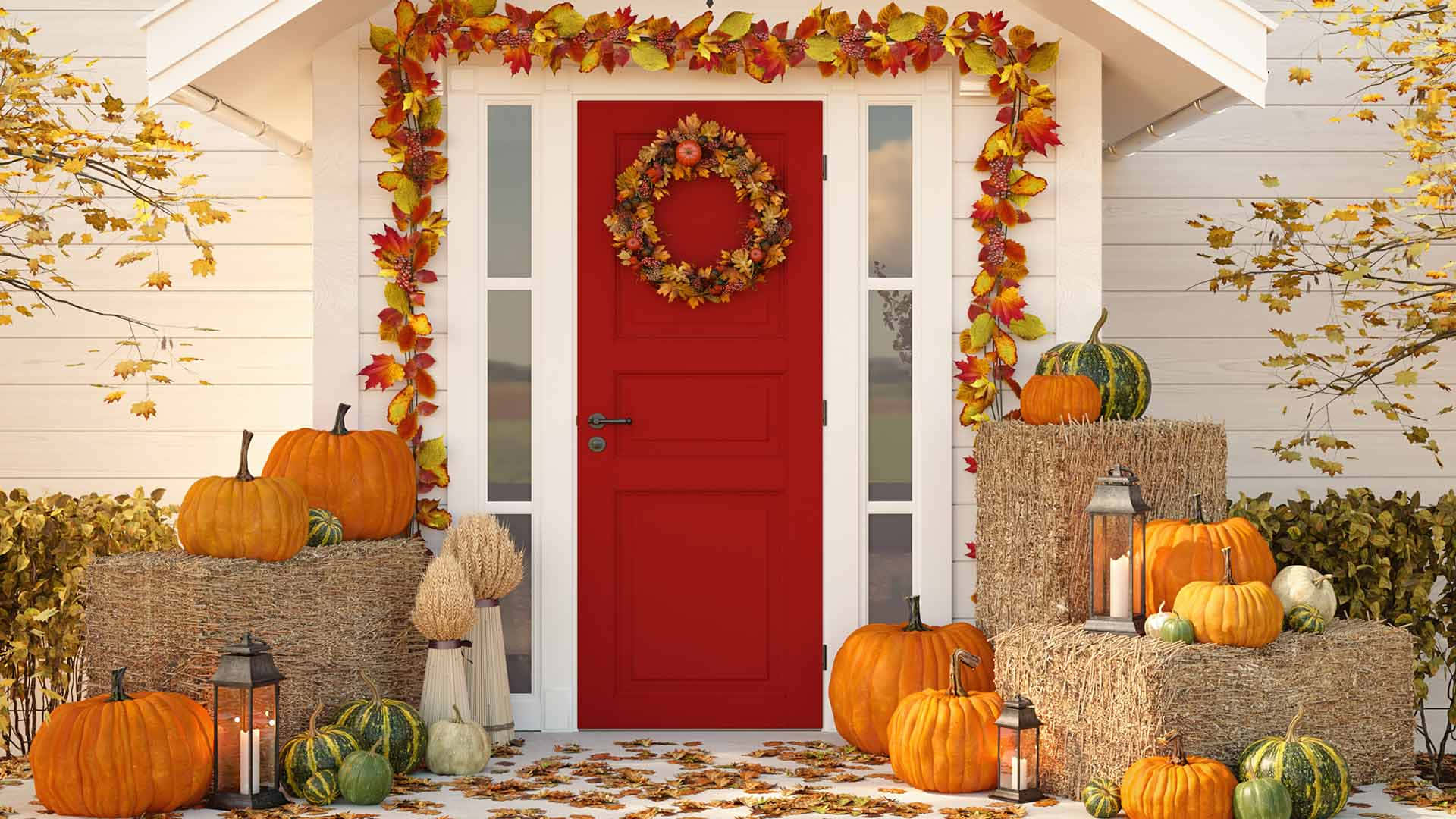 Fall Thanksgiving Door Decor Background