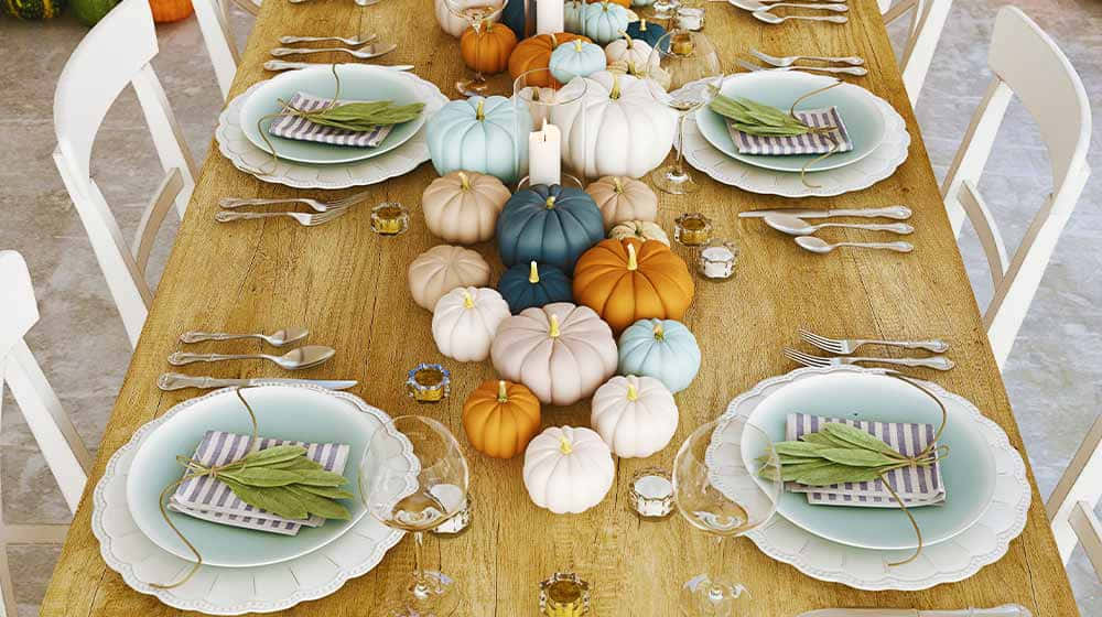 Fall Thanksgiving Table Setting Background