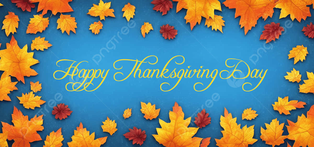 Fall Thanksgiving With Dry Leaves Background