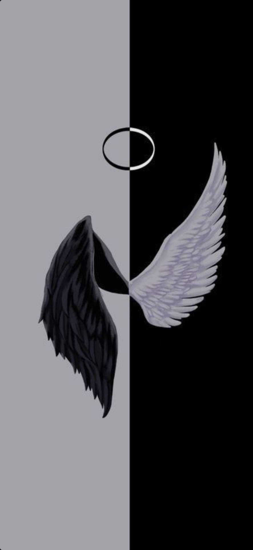 Fallen And Guardian Angel Black And White Pfp Background