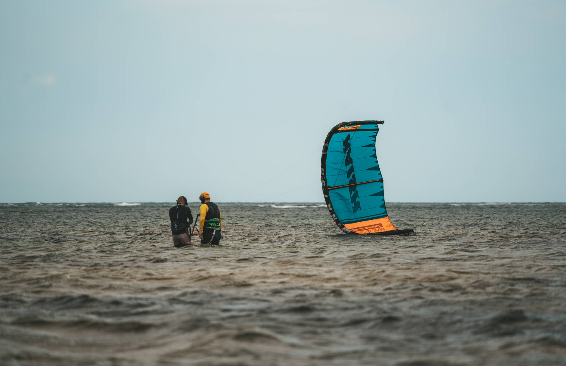 Fallen Windsurfing Sail Background