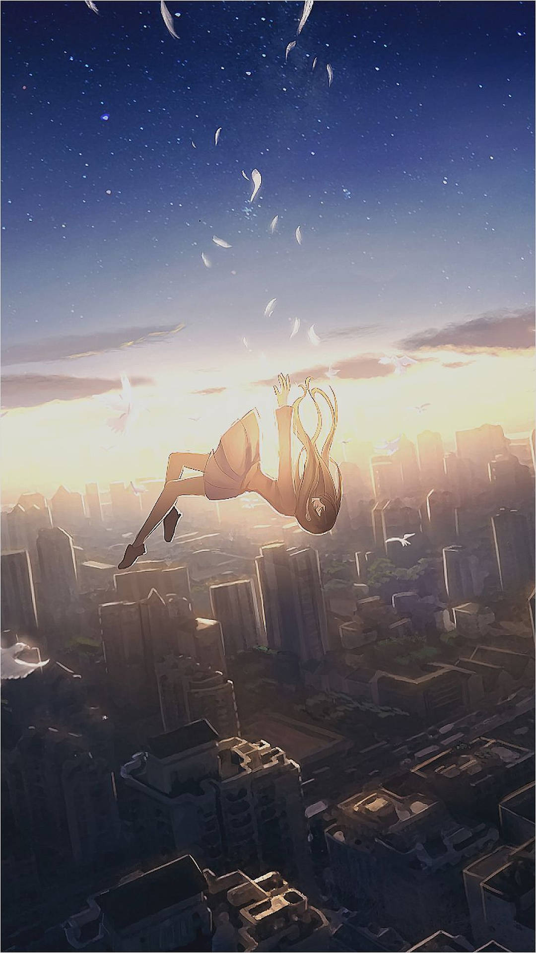 Falling Anime Girl Iphone Background