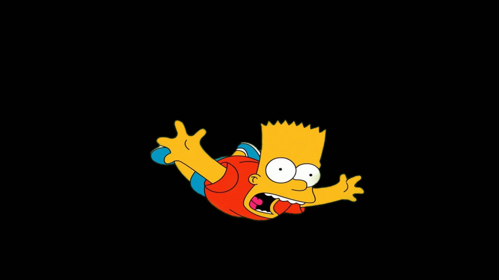 Falling Bart Simpson On Black Background Background