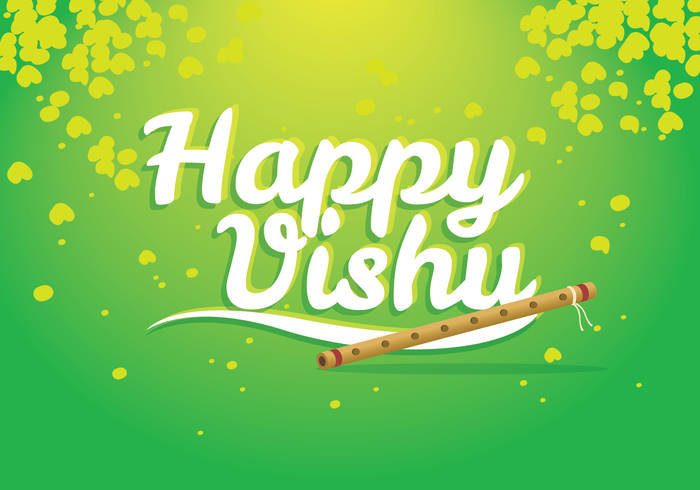 Falling Kanikonna Flowers Green Happy Vishu