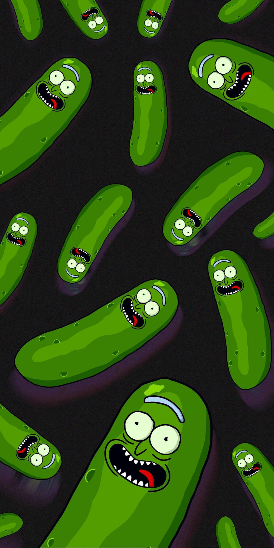 Falling Pickle Rick Figures Background