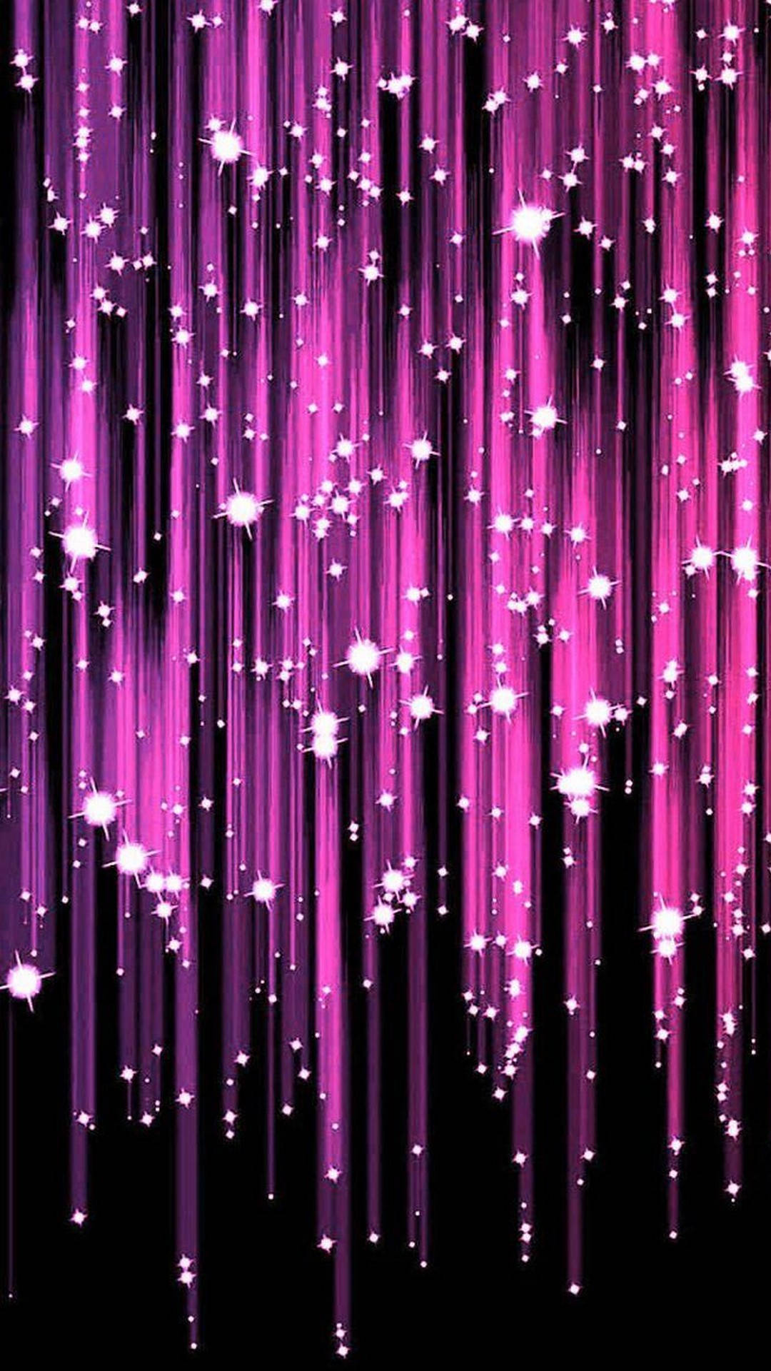 Falling Pink Sparkles Background