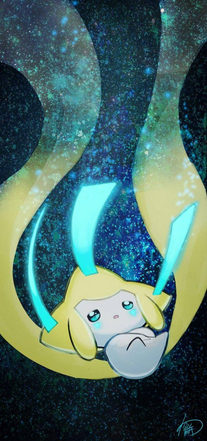 Falling Pokémon Jirachi Background