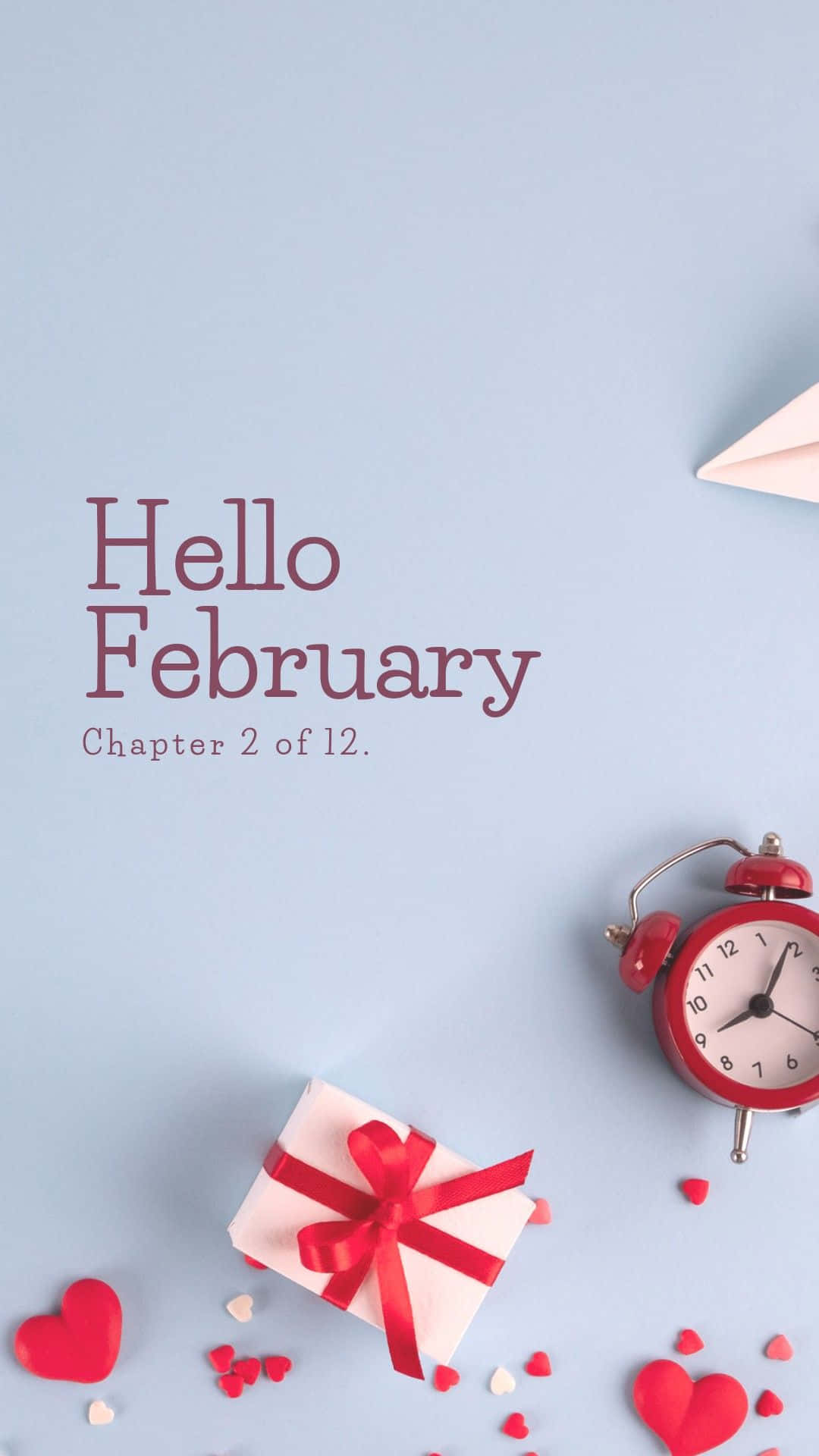 Falling Snowflakes And Crystal Hearts In February Iphone Wallpaper Background