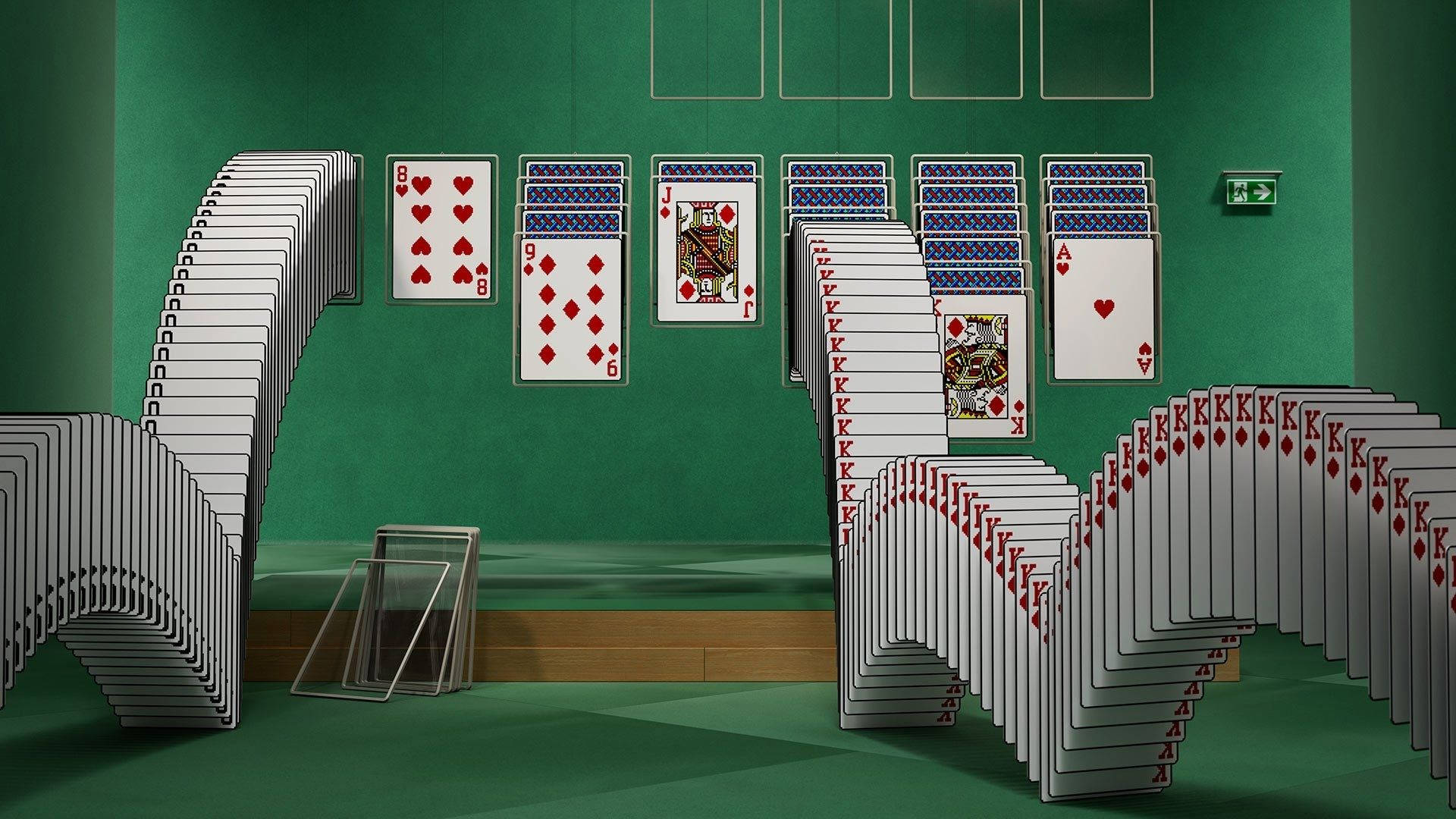 Falling Solitaire Cards Background