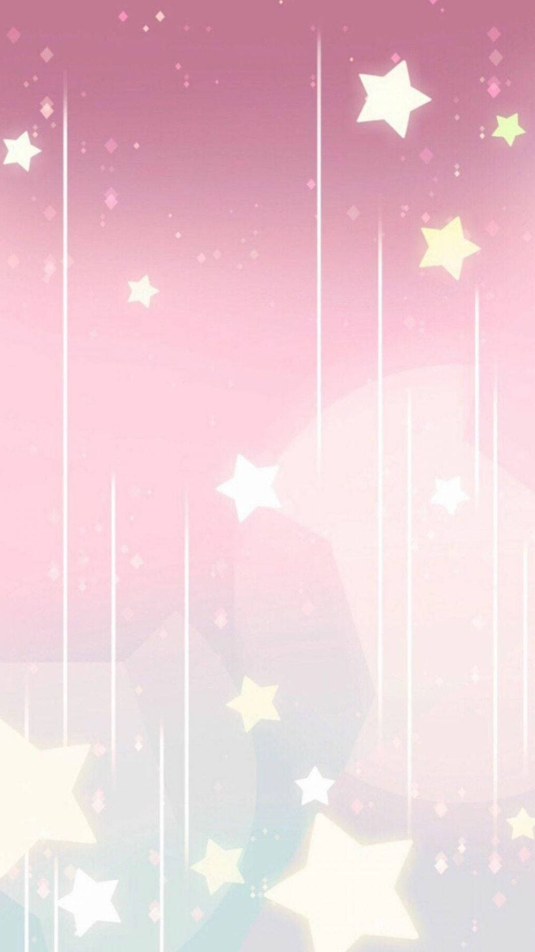 Falling Stars In Aesthetic Pink Sky Background