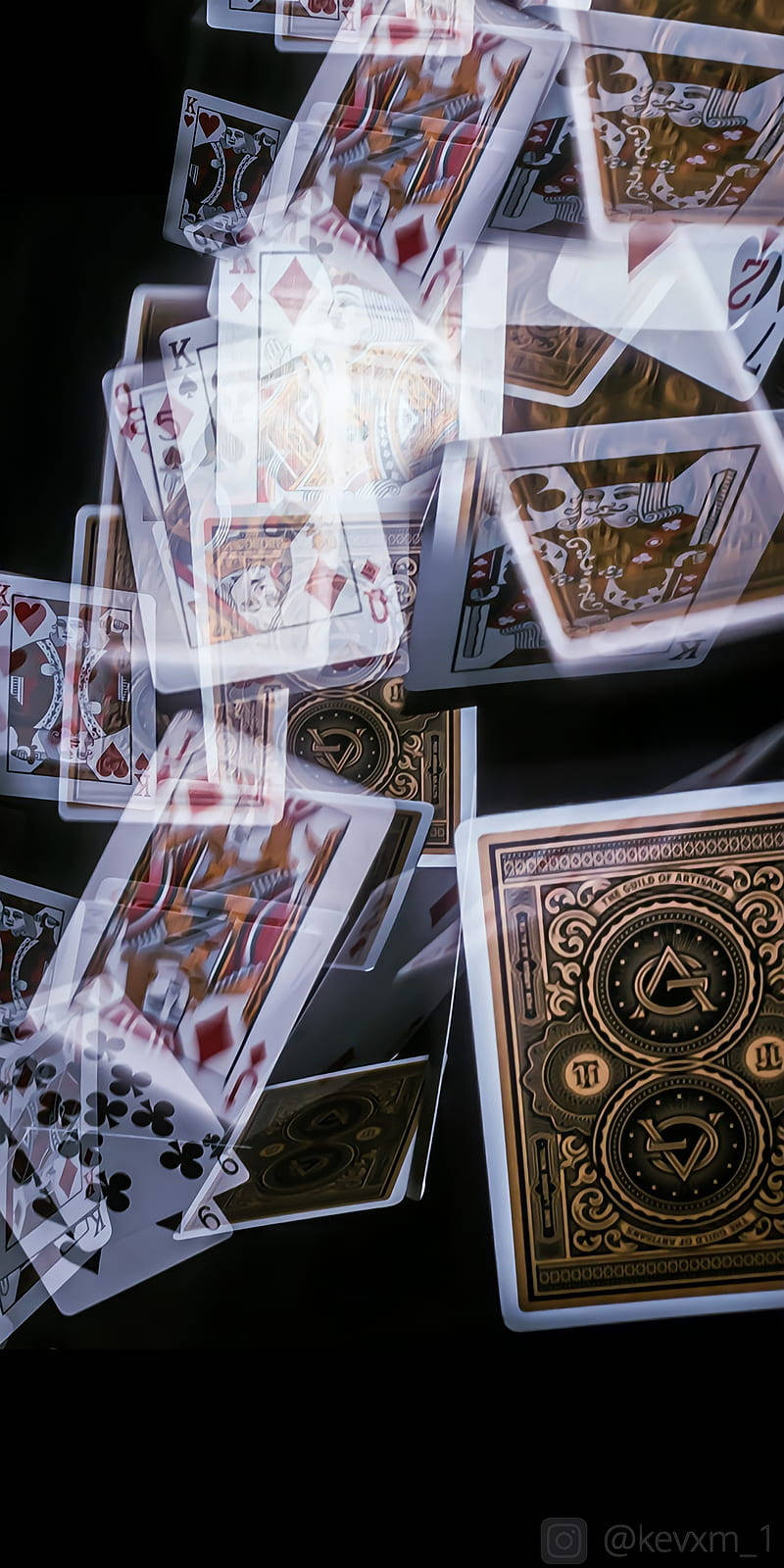 Falling Translucent Blackjack Cards