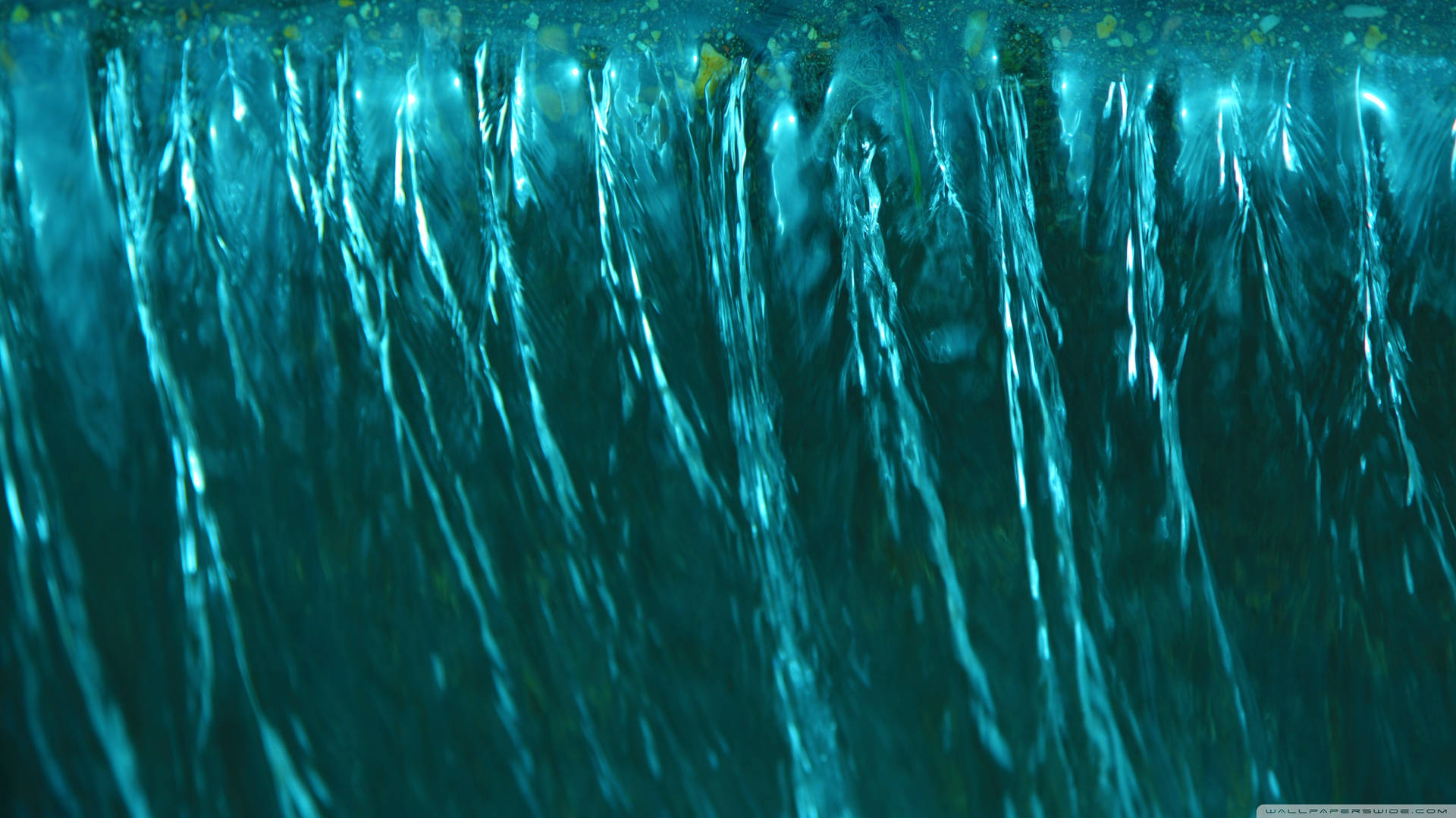 Falling Water In Slow Shutter Speed Background