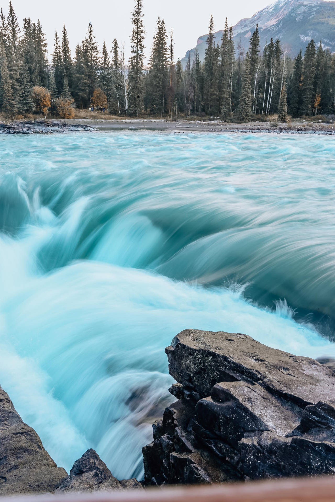 Falling Water Of Athabasca Falls