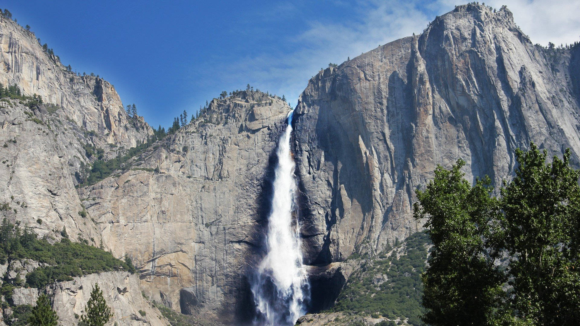 Falling Water Of The Yosemite Falls