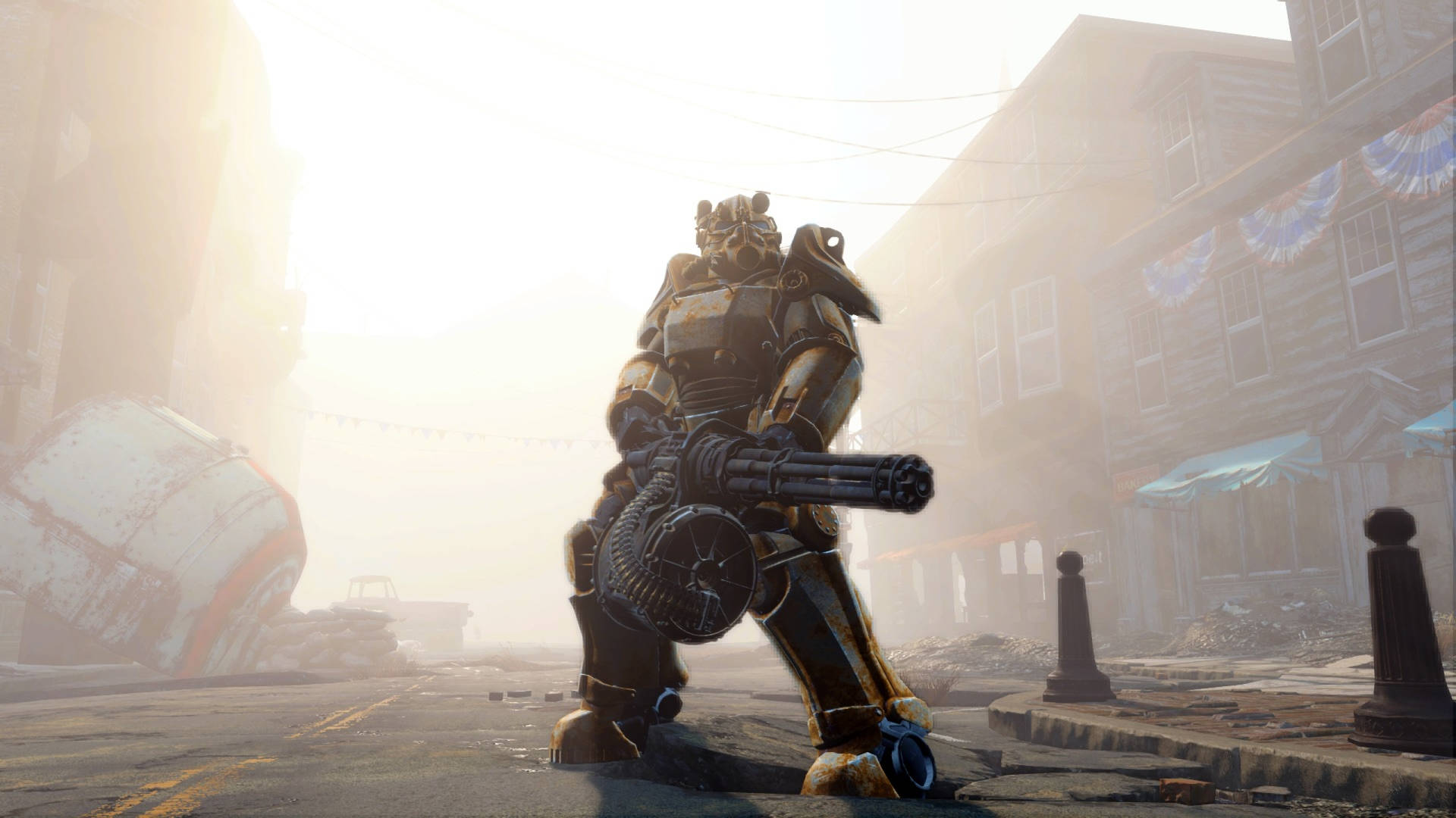 Fallout 76 Excavator In Town Background