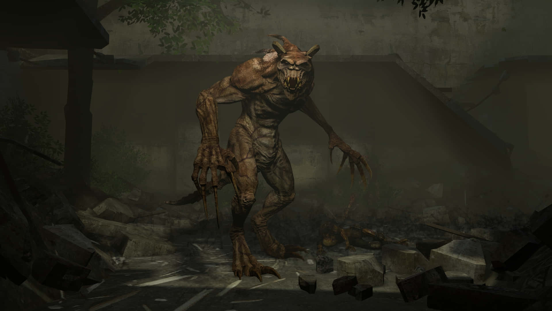 Fallout Deathclawin Ruins Background