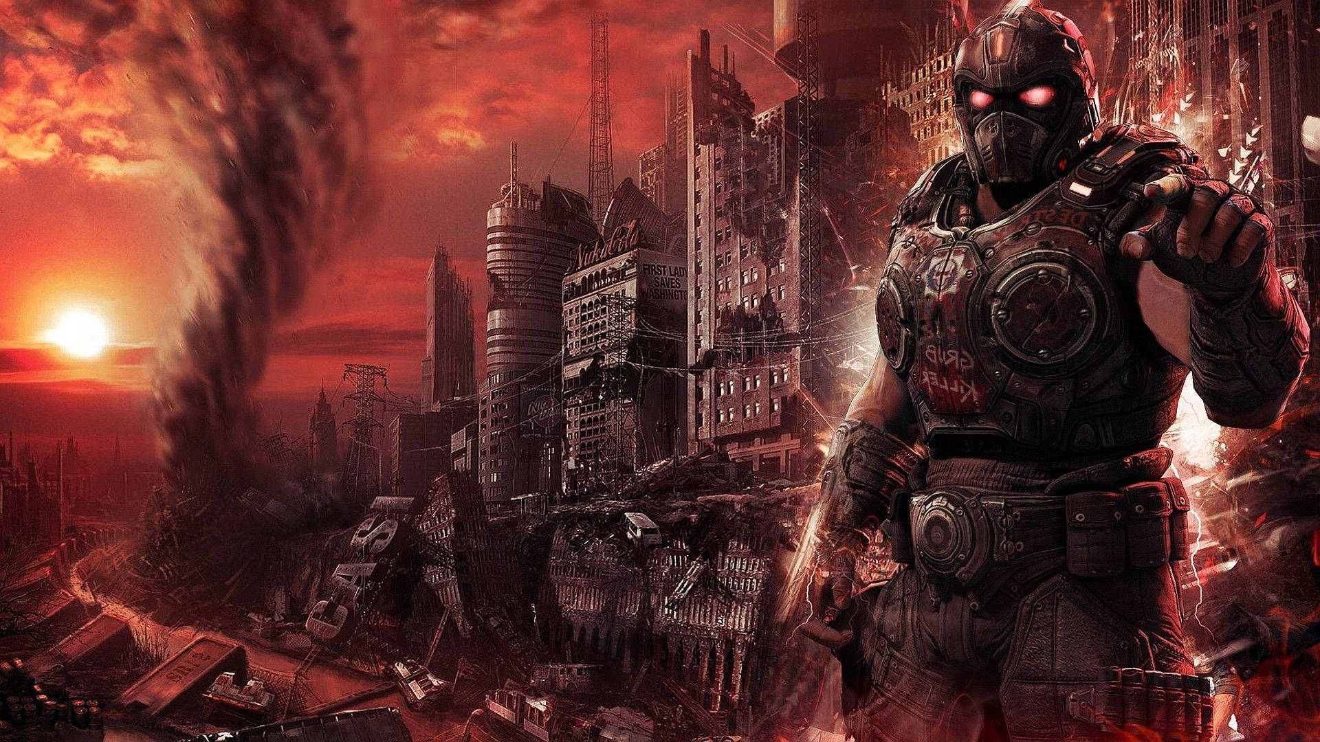 Fallout New Vegas Courier At Nuka Background