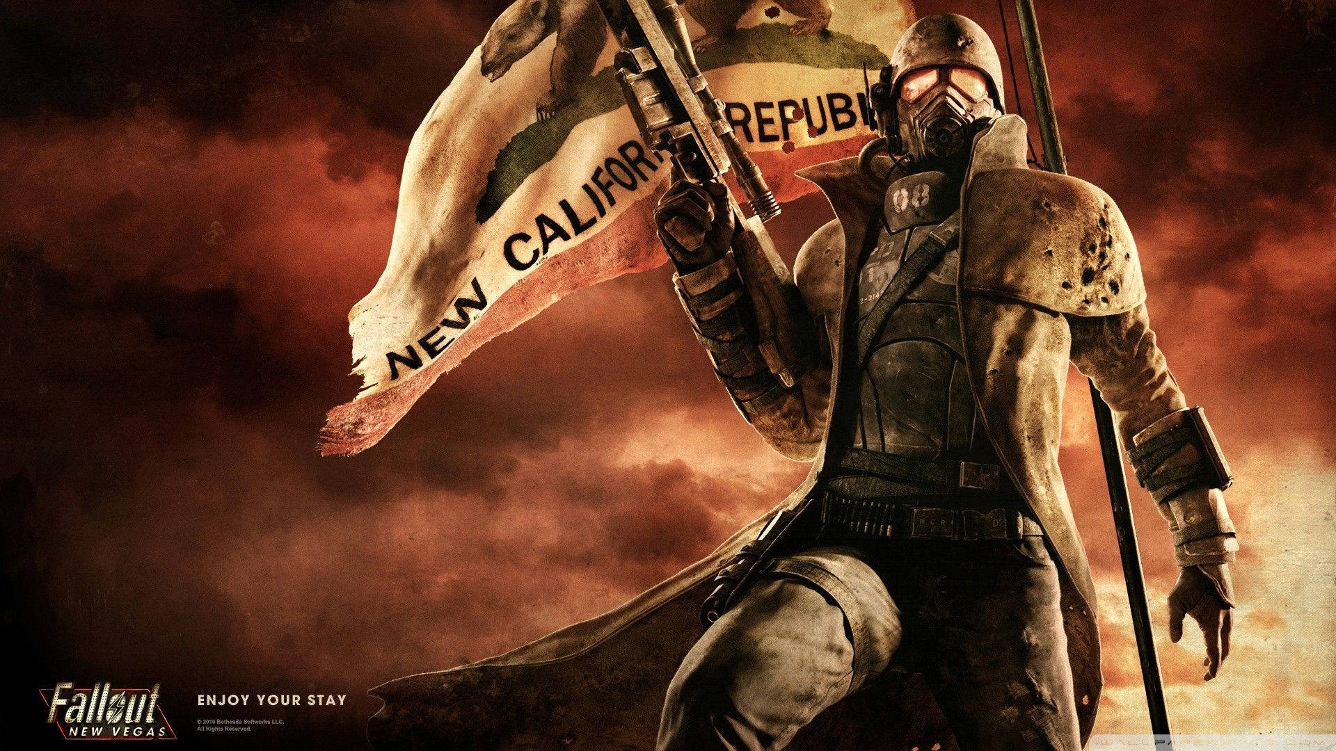 Fallout New Vegas Courier Ncr Flag Background