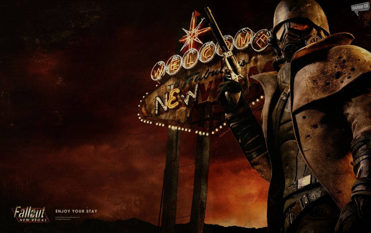 Fallout New Vegas Ncr Neon Sign Background