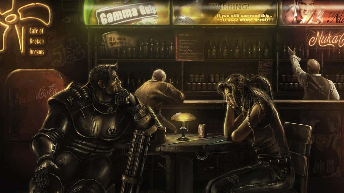 Fallout Post Apocalyptic Bar Scene Background