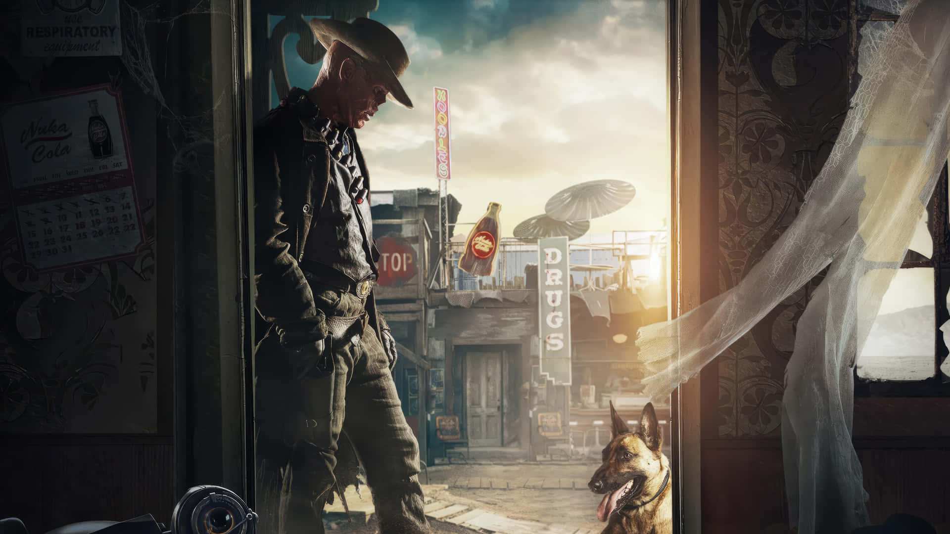 Fallout Post Apocalyptic Companionand Dog Background