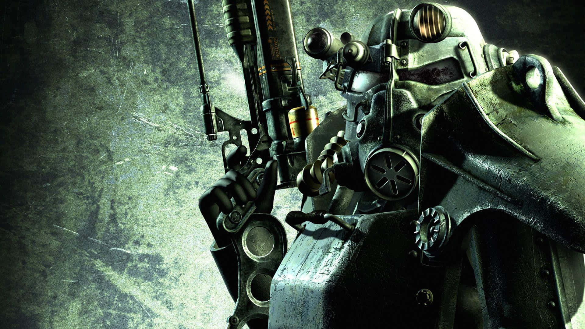 Fallout_ Power_ Armor_and_ Rifle Background
