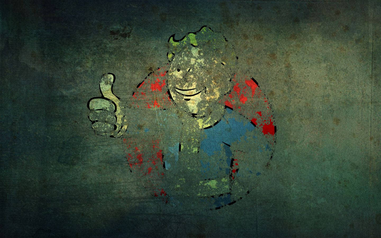 Fallout Vault Boy Scratched Background