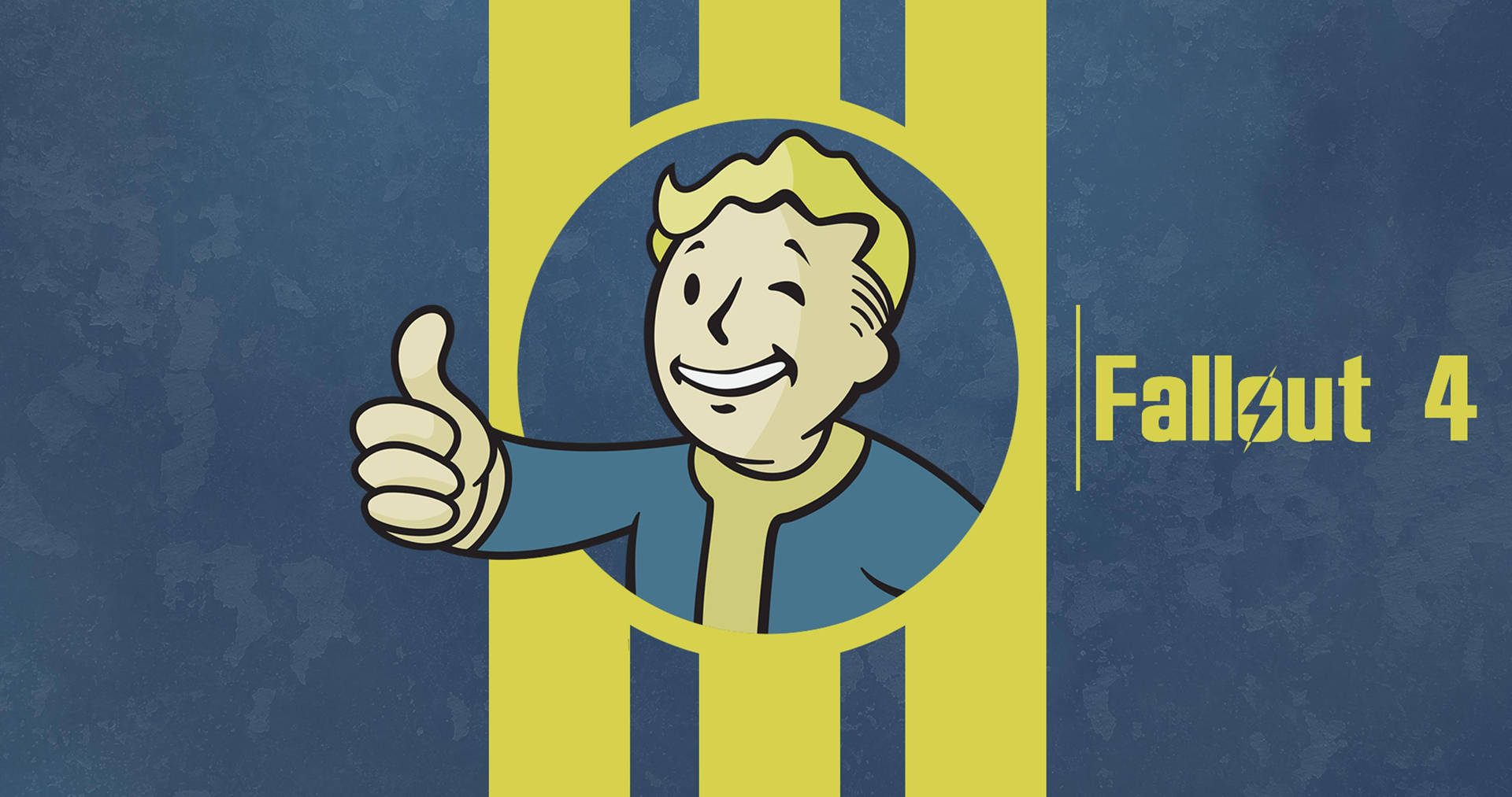 Fallout Vault Boy Yellow Stripes Background