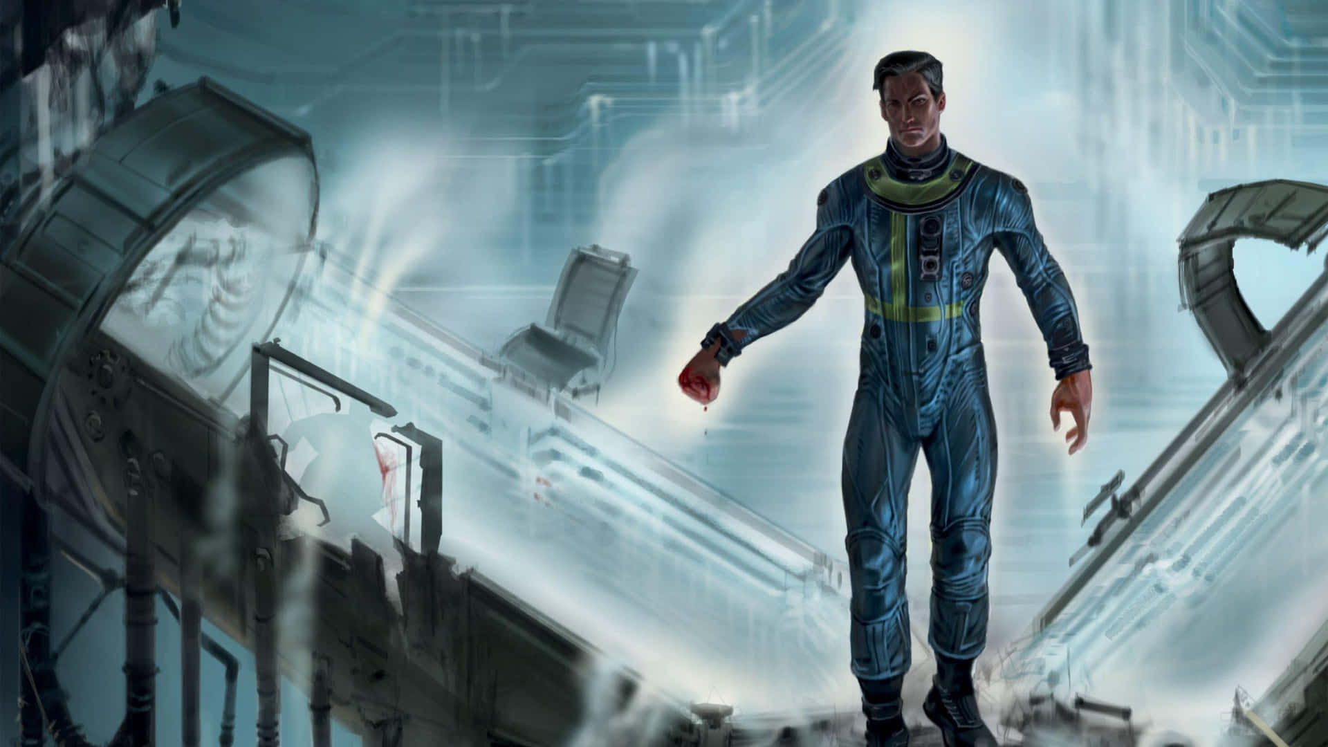 Fallout Vault Dweller Exiting Vault Background