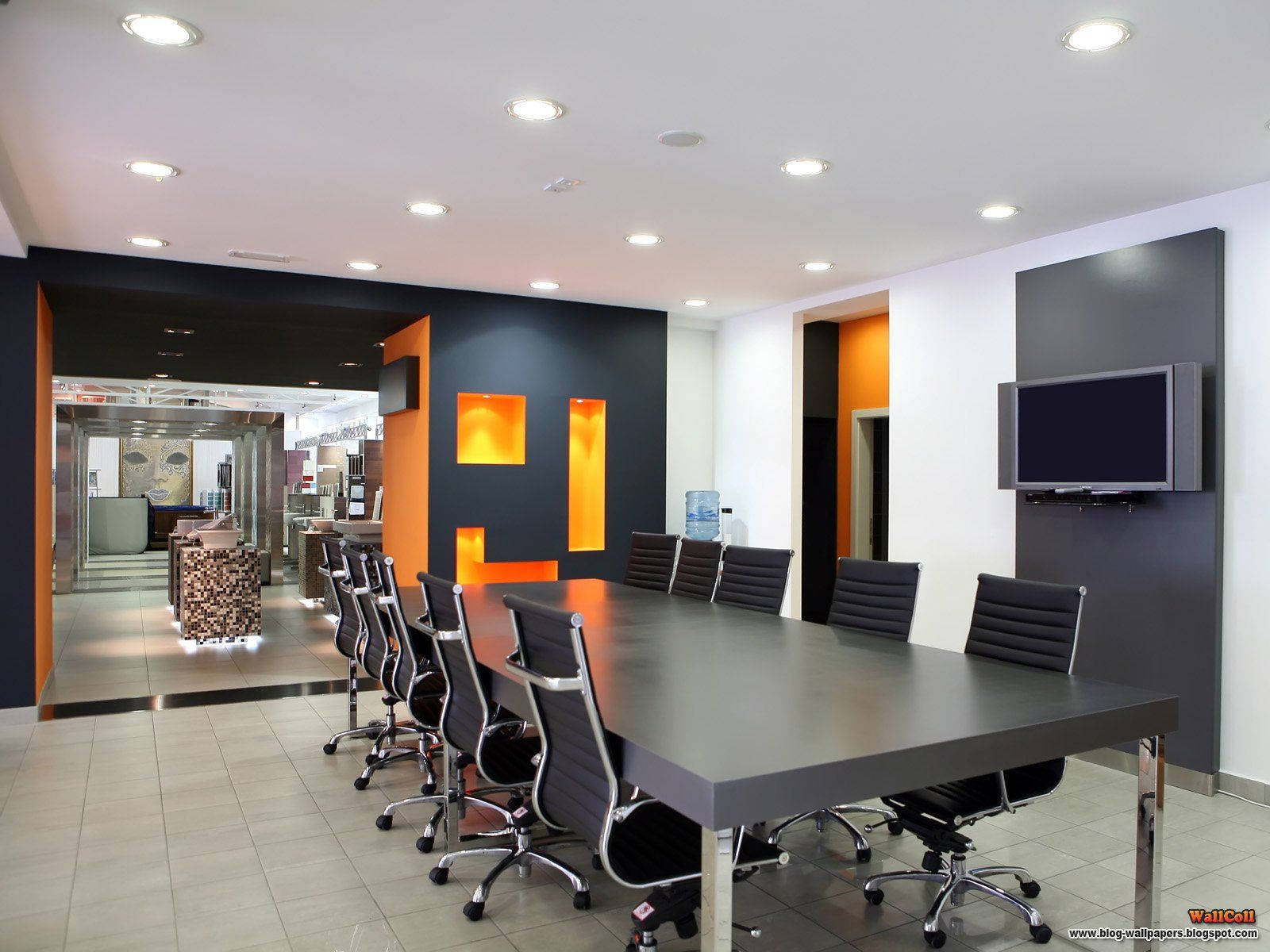 False Ceiling Office Interior Design Background