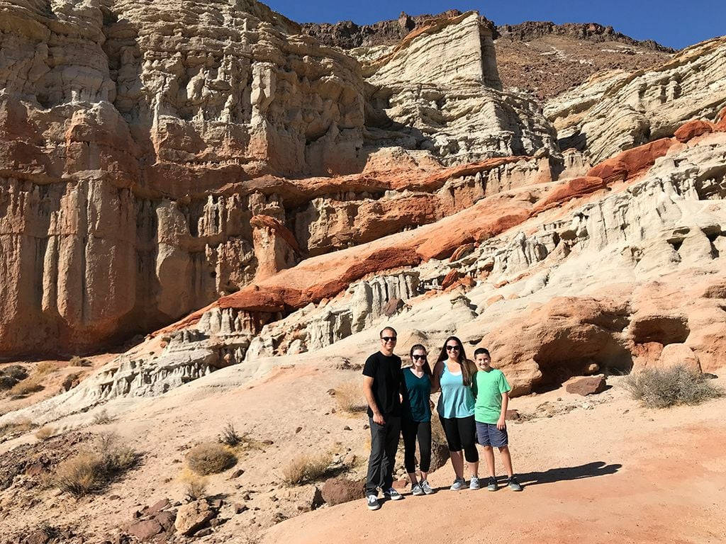 Family At Red Rock Canyon Background