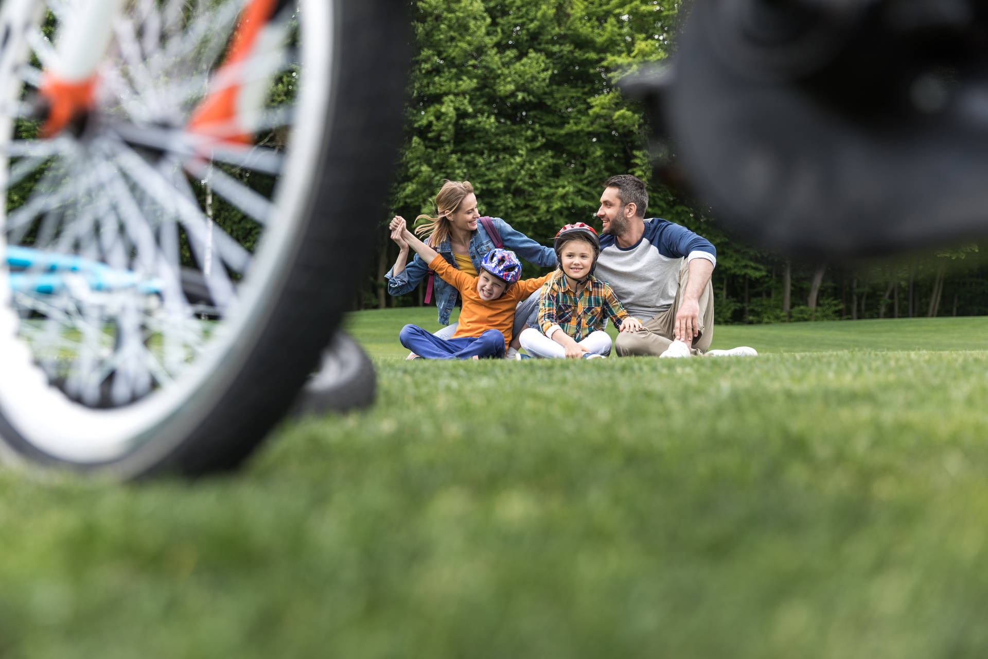 Family Biking Bonding Background