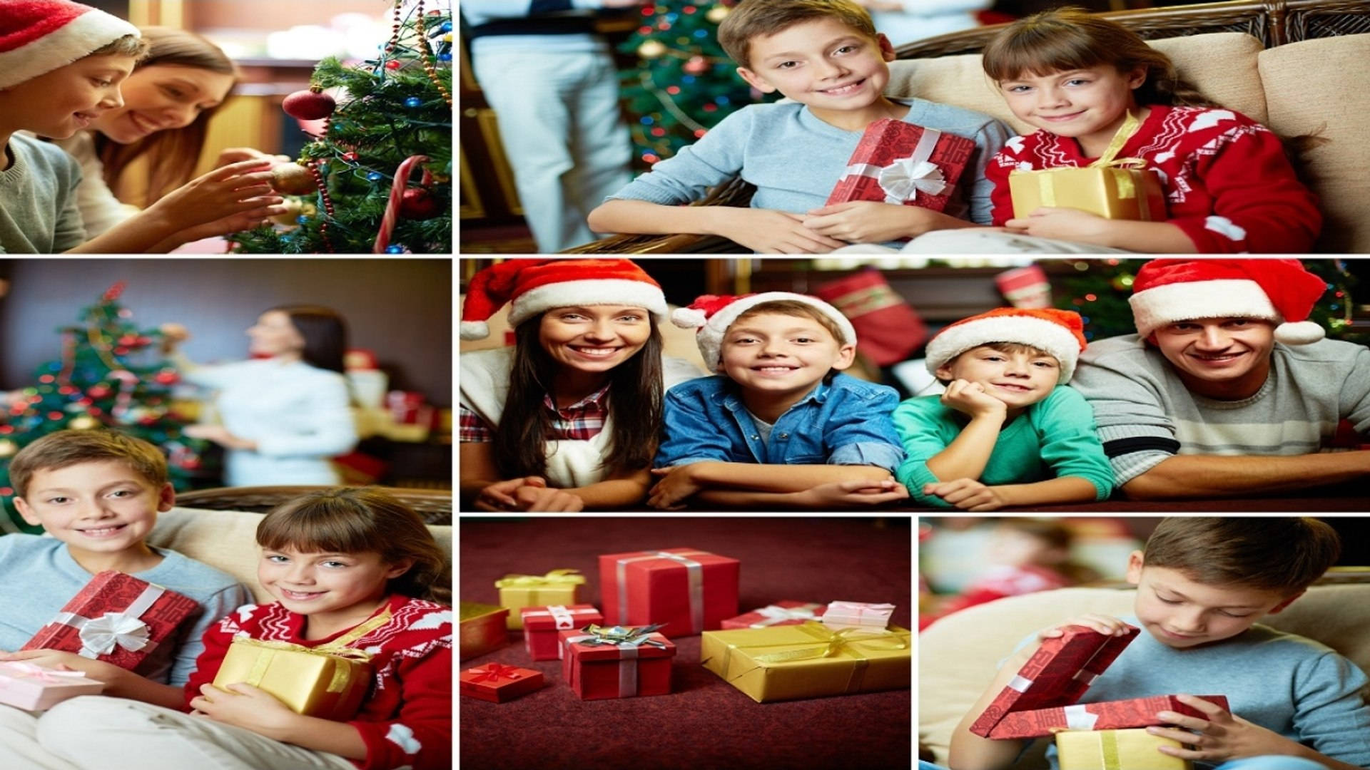 Family Christmas Collage Background