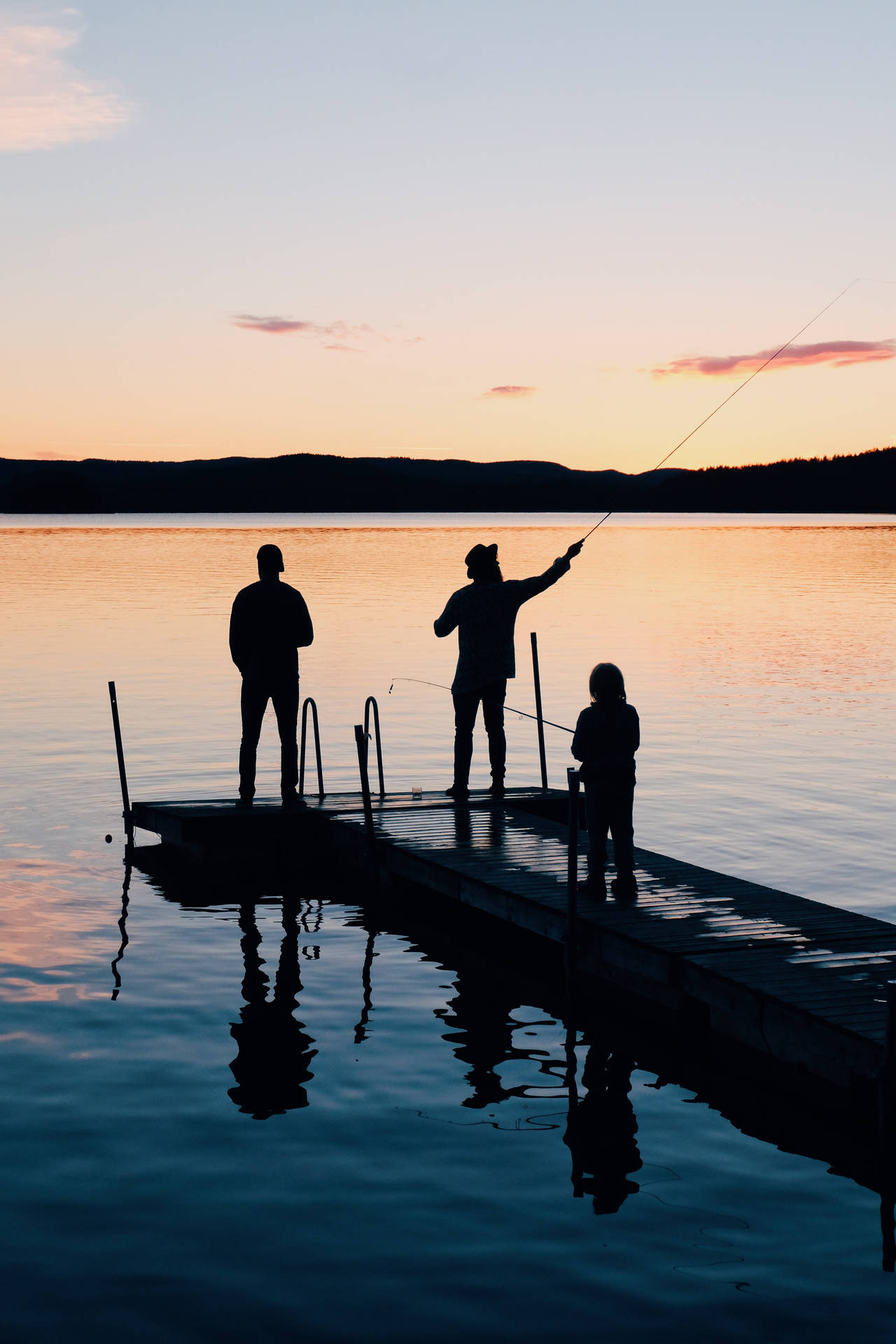 Family Fishing Together Background