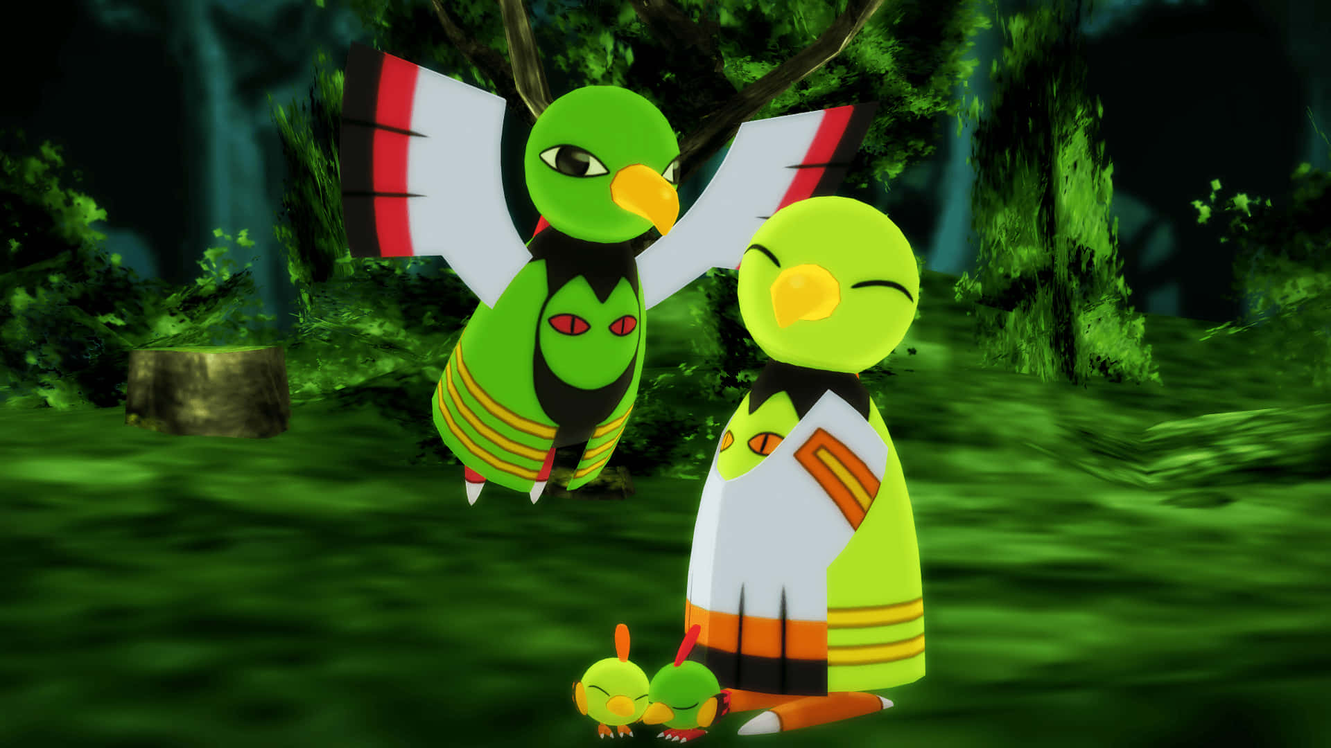 Family Of Xatu And Natu Background