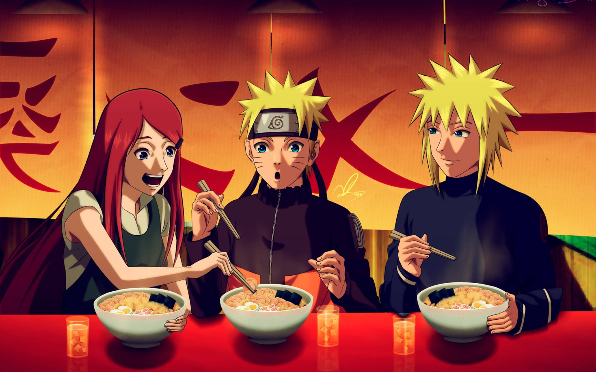 Family Ramen Time Naruto Ipad Background