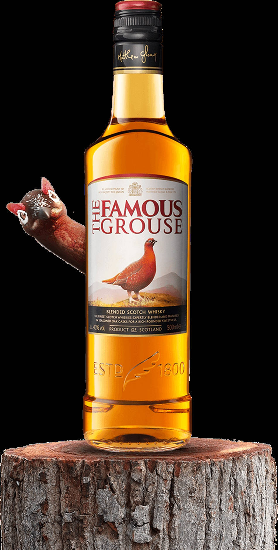 Famous Grouse Peeping Red Grouse Poster Background