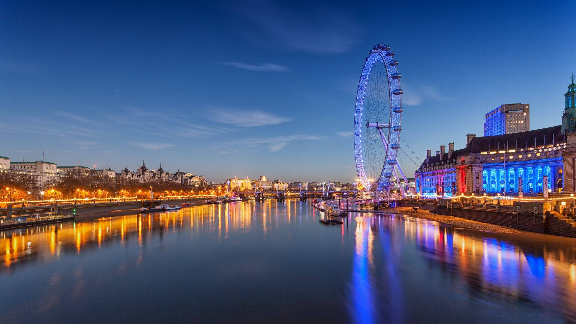 Famous London Eye Landmark In Europe Background