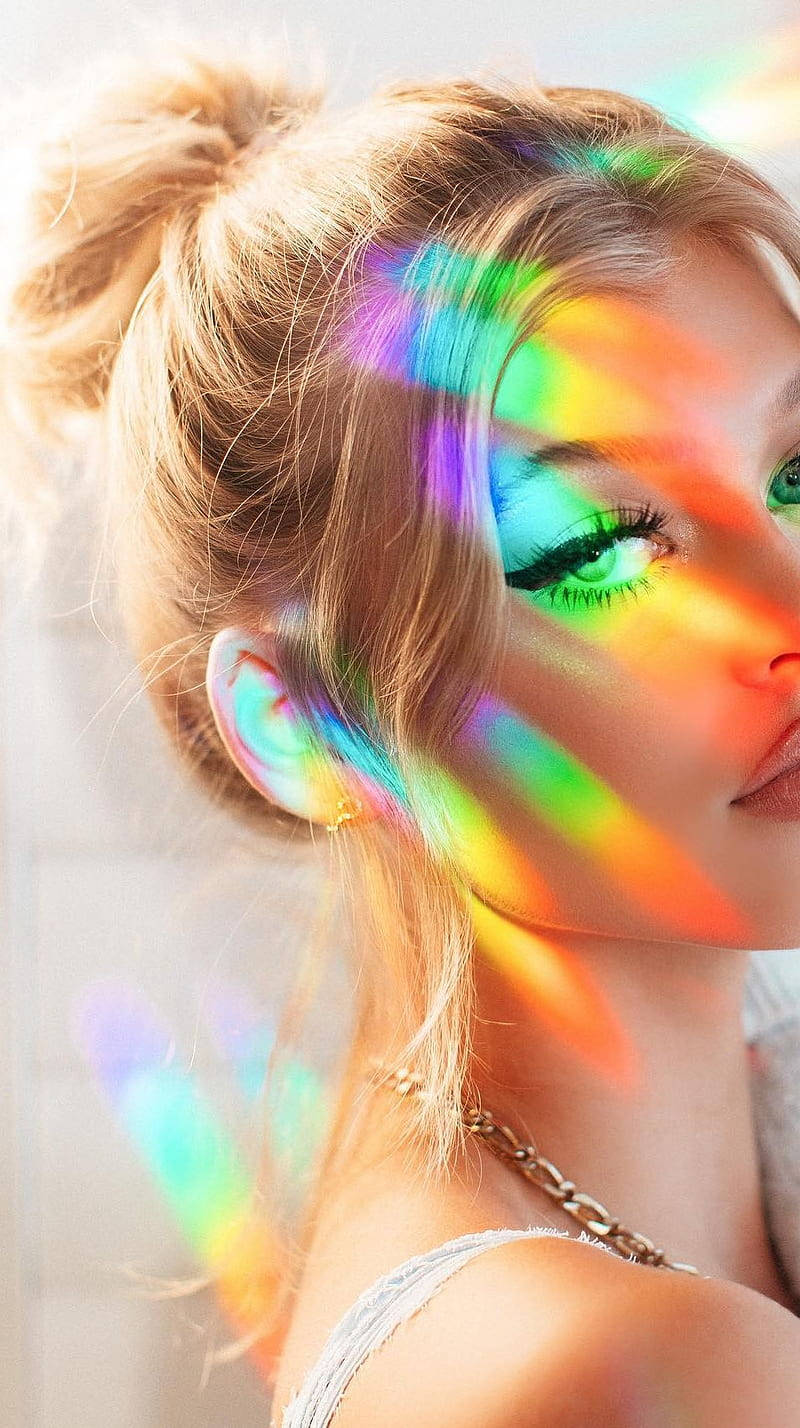 Famous Tiktokers Loren Gray Rainbow Glow Background