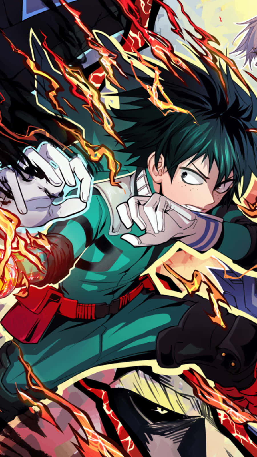 Fan Art Fire Deku Phone