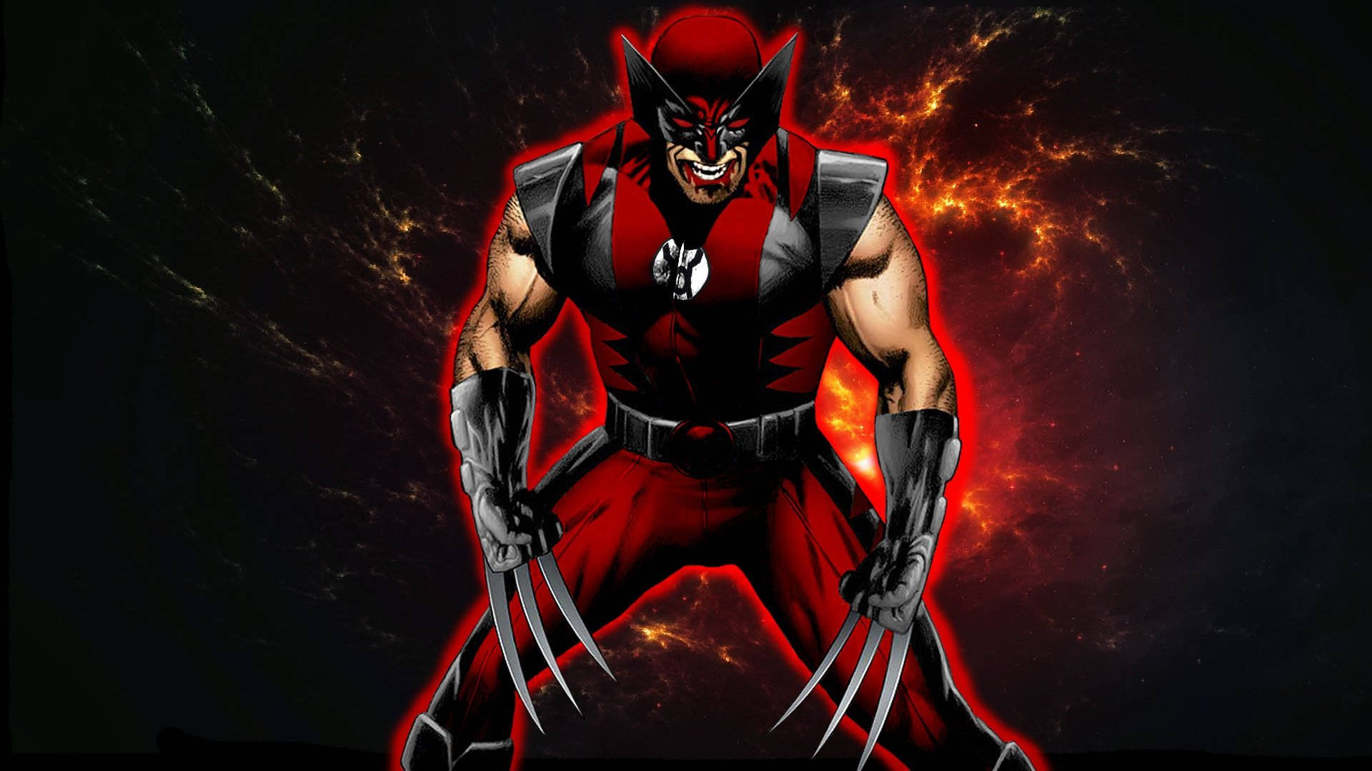 Fan Art Red Wolverine Background