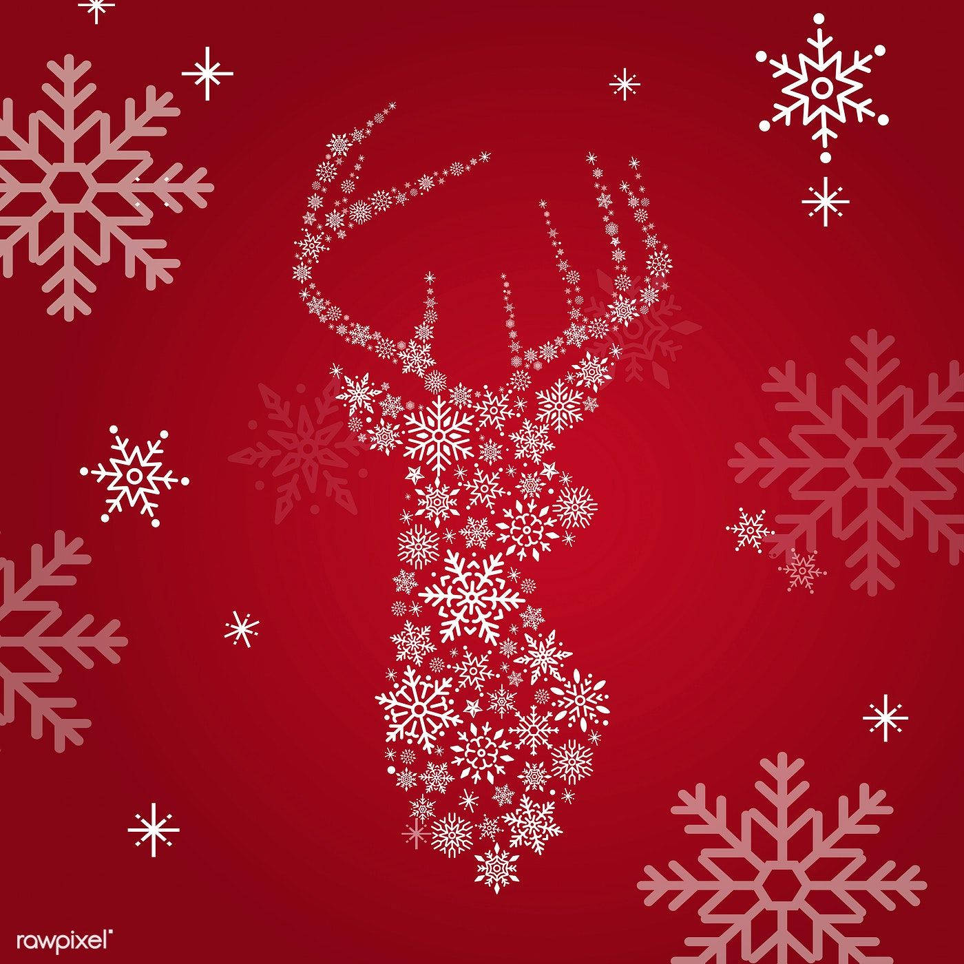 Fanart Snowflakes Red Christmas Background Background