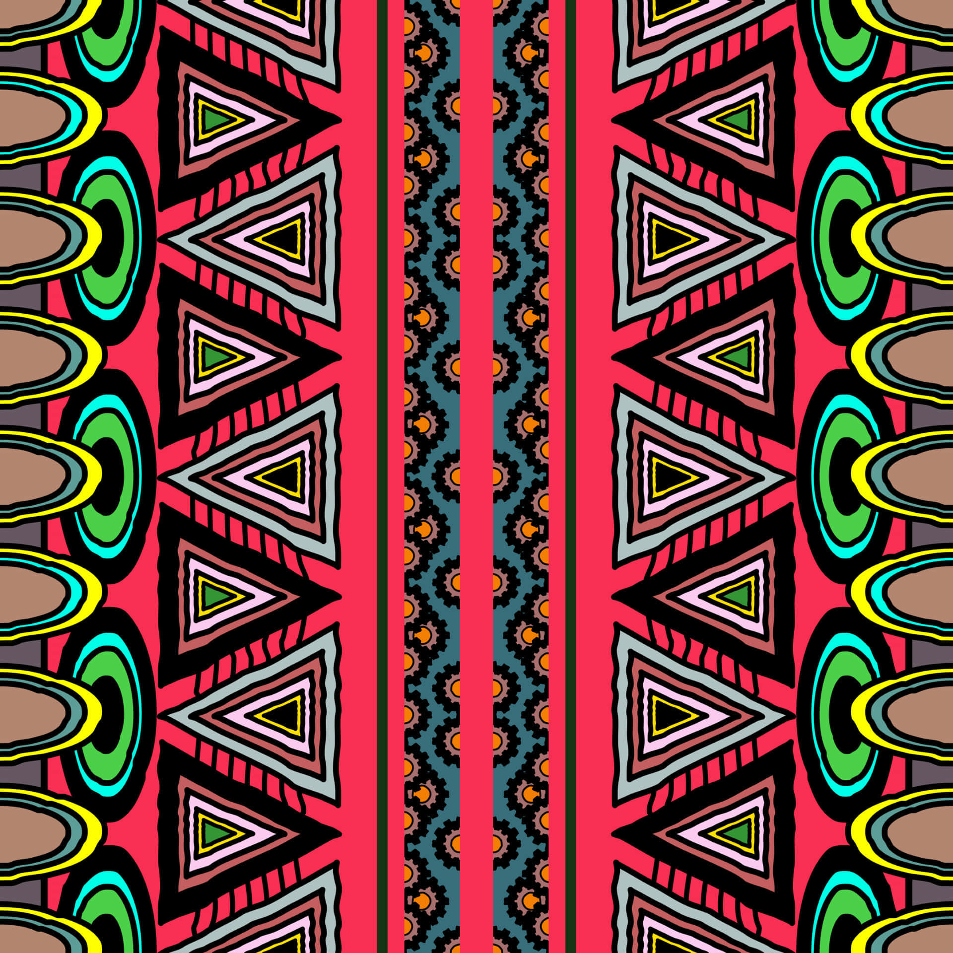 Fancy Colorful Tribal Pattern Geometric Background