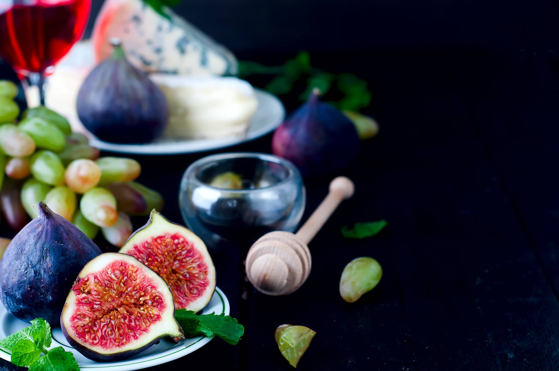 Fancy Dessert Table With Figs