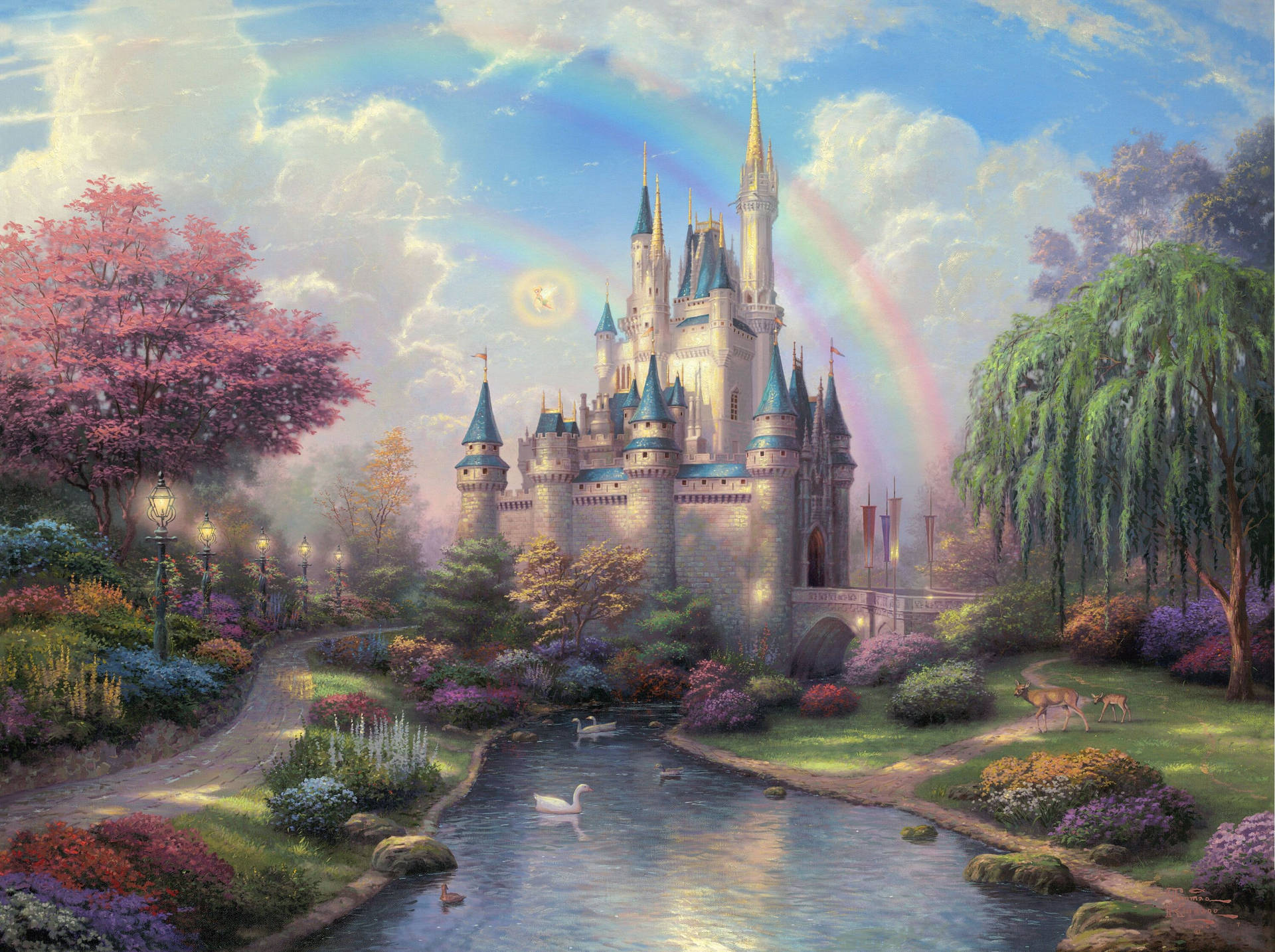 Fancy Disneyland Castle Background