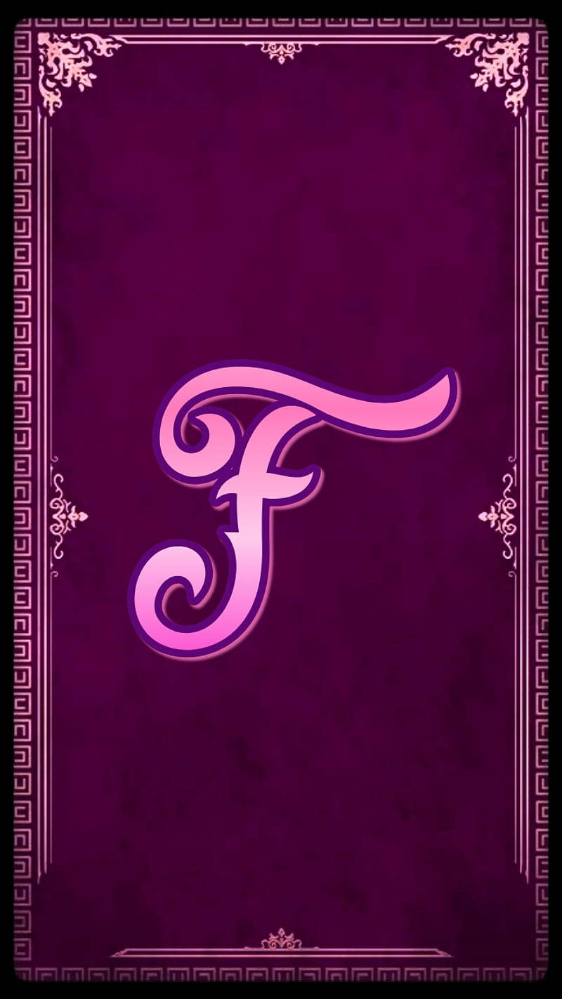 Fancy Purple Letter F Background